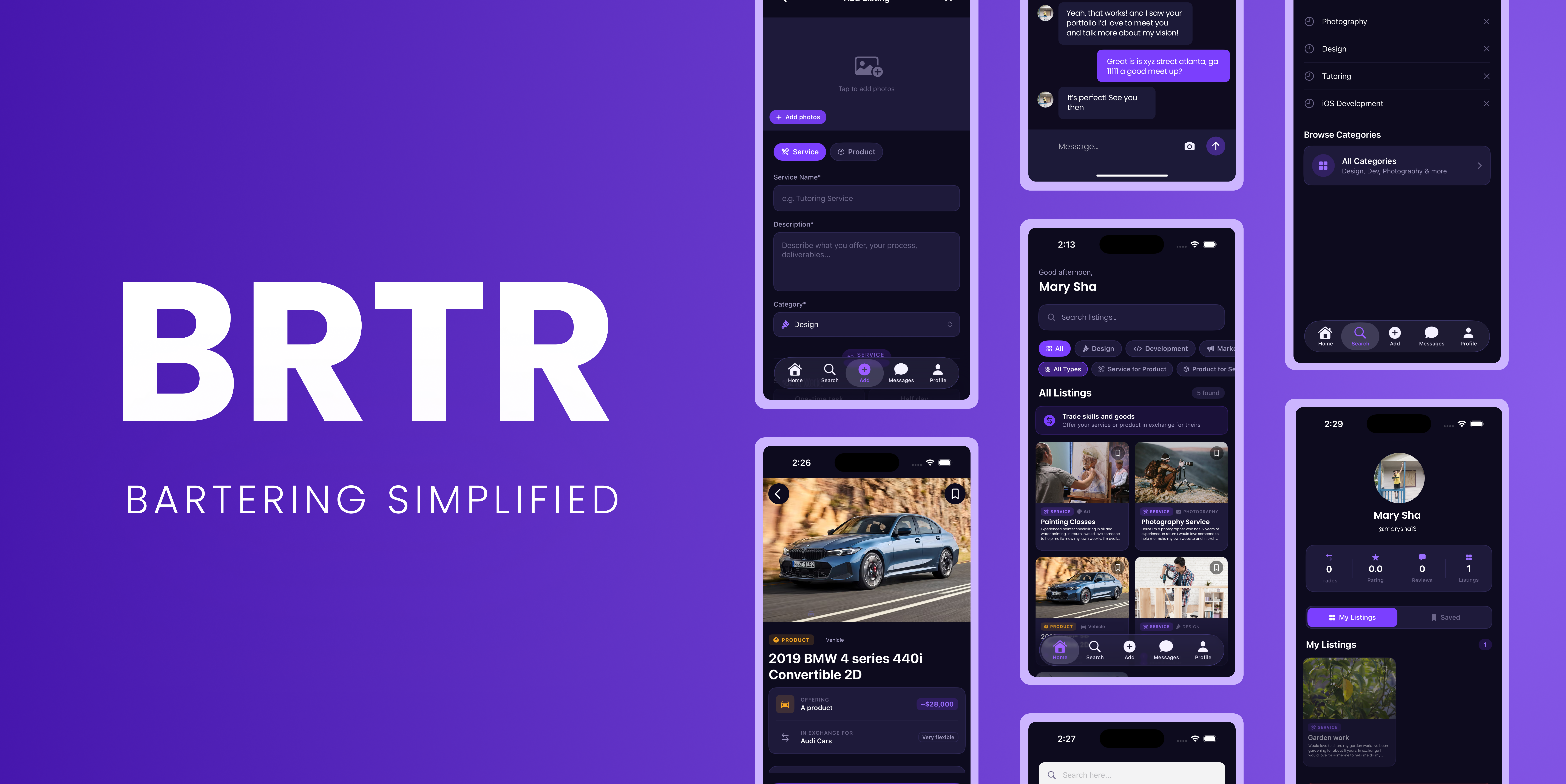 BRTR app: hero banner showing key screens